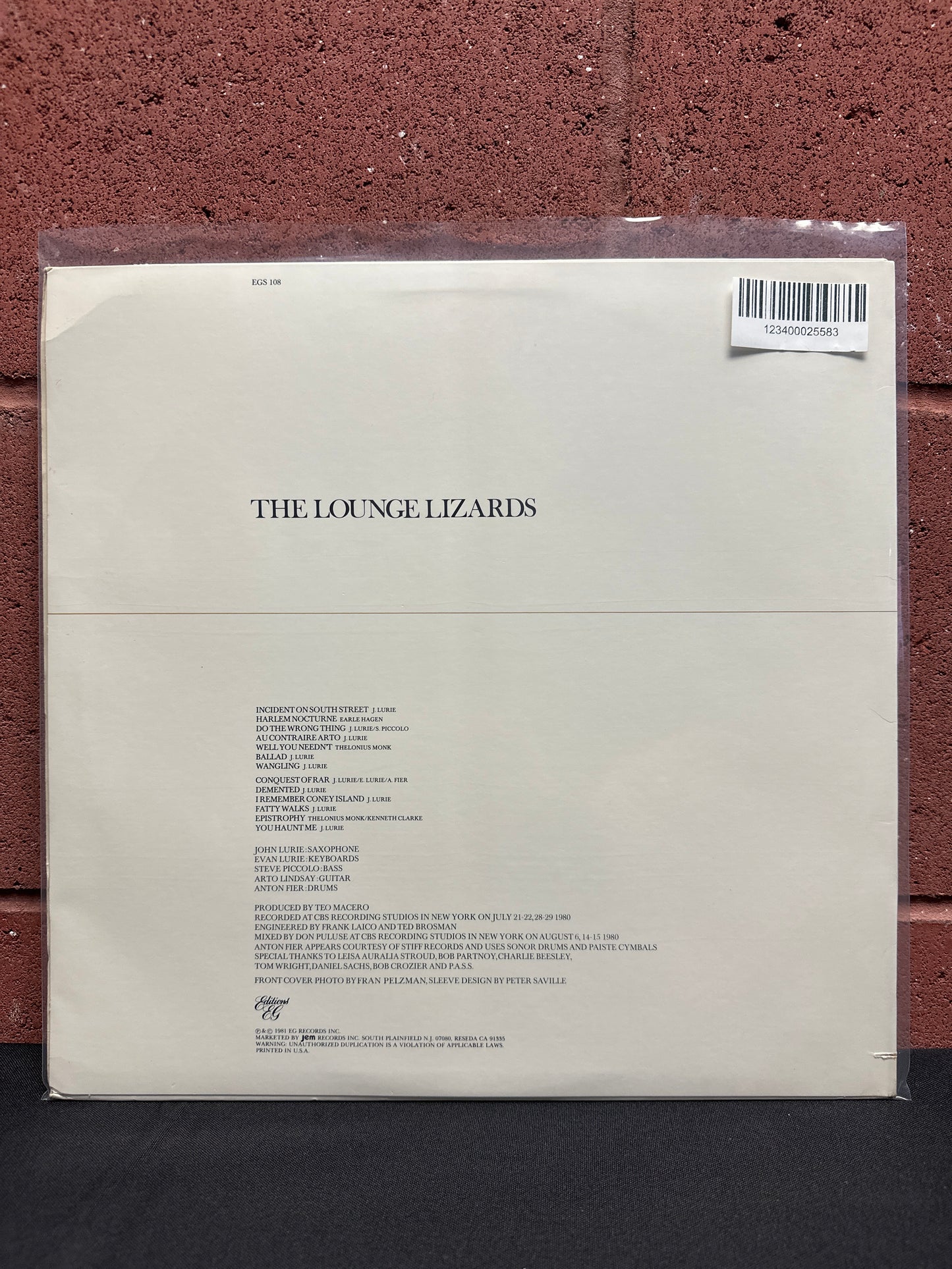 Used Vinyl:  Lounge Lizards ”The Lounge Lizards” LP