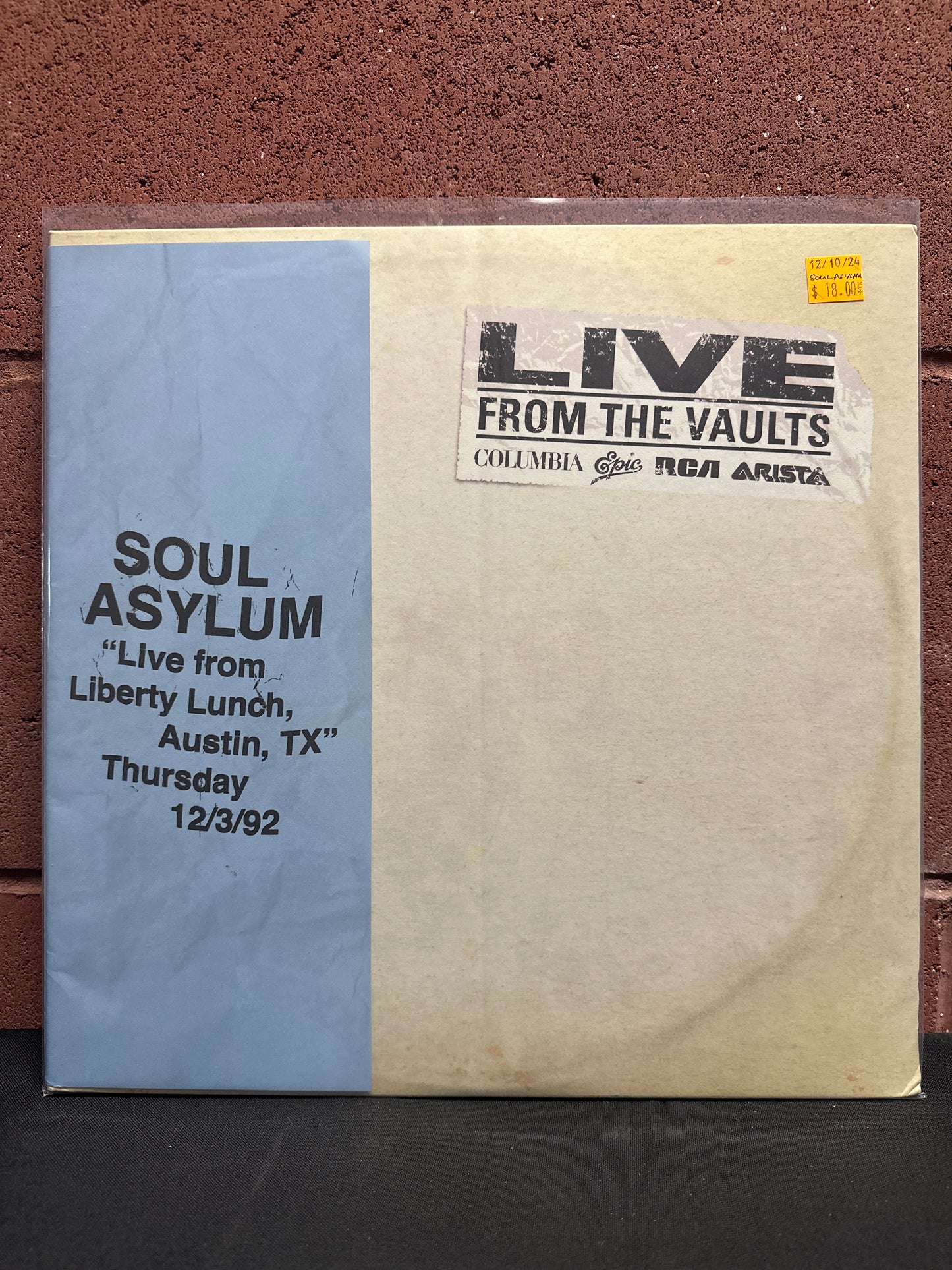 Used Vinyl:  Soul Asylum ”Live From Liberty Lunch, Austin, TX Thursday 12/3/92” 2xLP