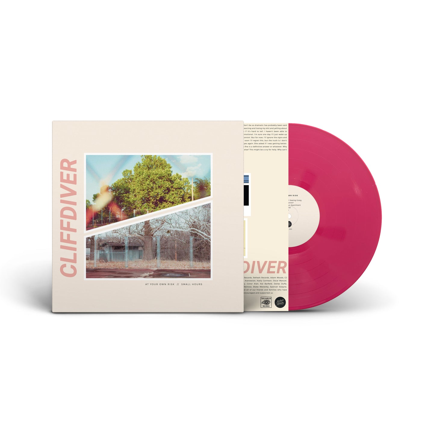 PRE-ORDER: Cliffdiver "At Your Own Risk // Small Hours" LP (Hot Pink Vinyl)