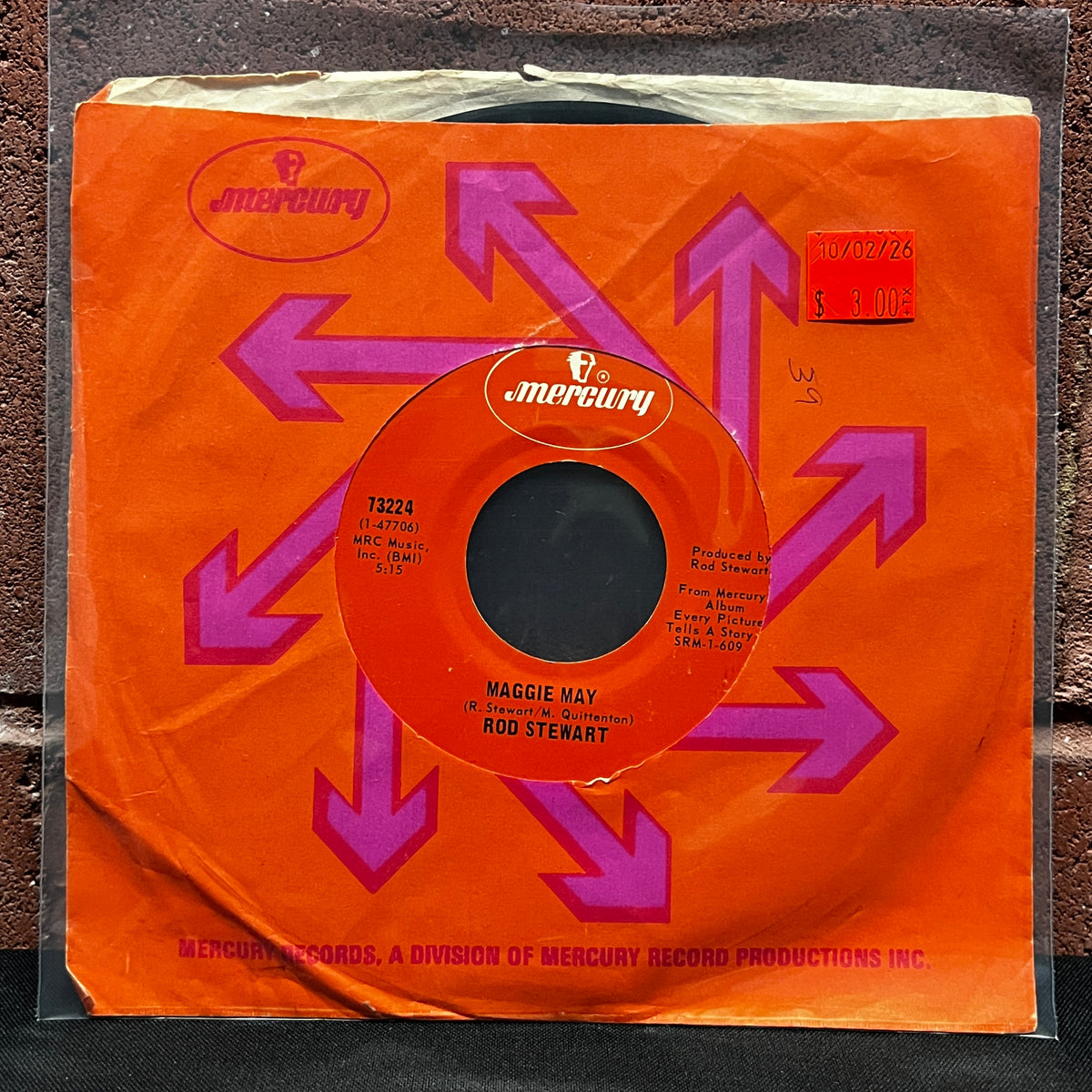 Used Vinyl: Rod Steward "Maggie May" 7"