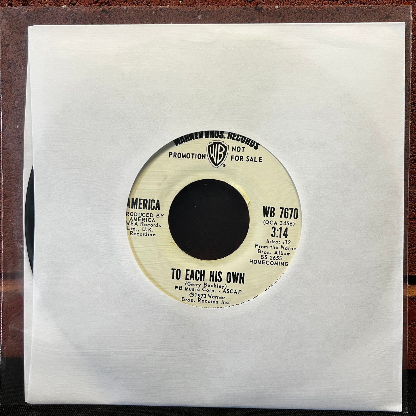 Used Vinyl: America "Don't Cross The River" 7" (White Label Promo)