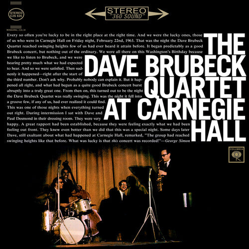 PRE-ORDER: Dave Brubeck "The Dave Brubeck Quartet at Carnegie Hall" 2xLP