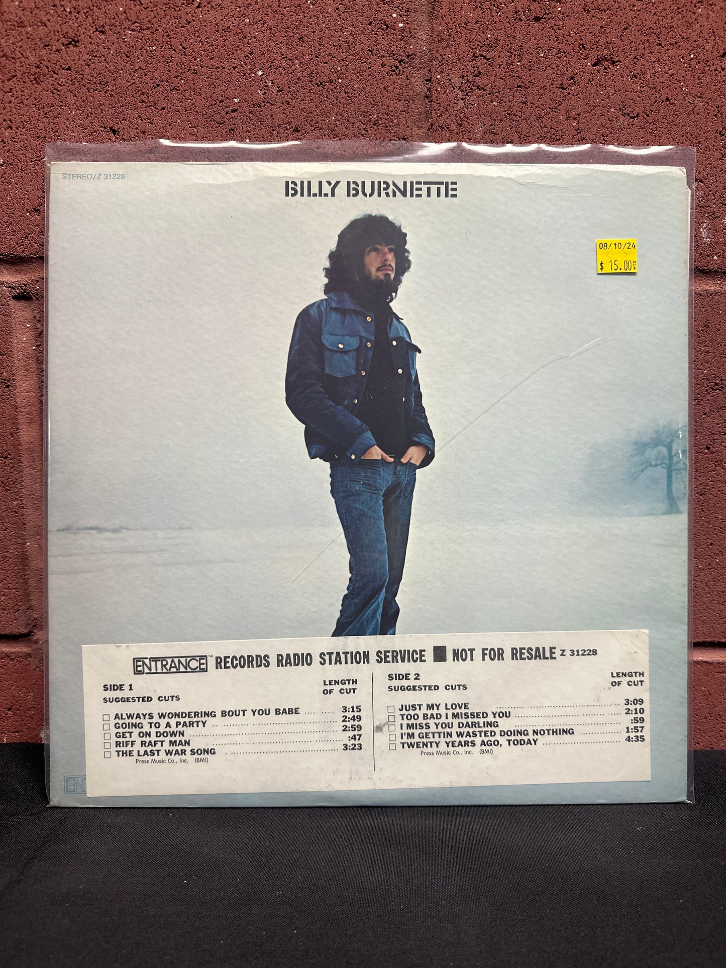 Used Vinyl:  Billy Burnette ”Billy Burnette” LP (PROMO)