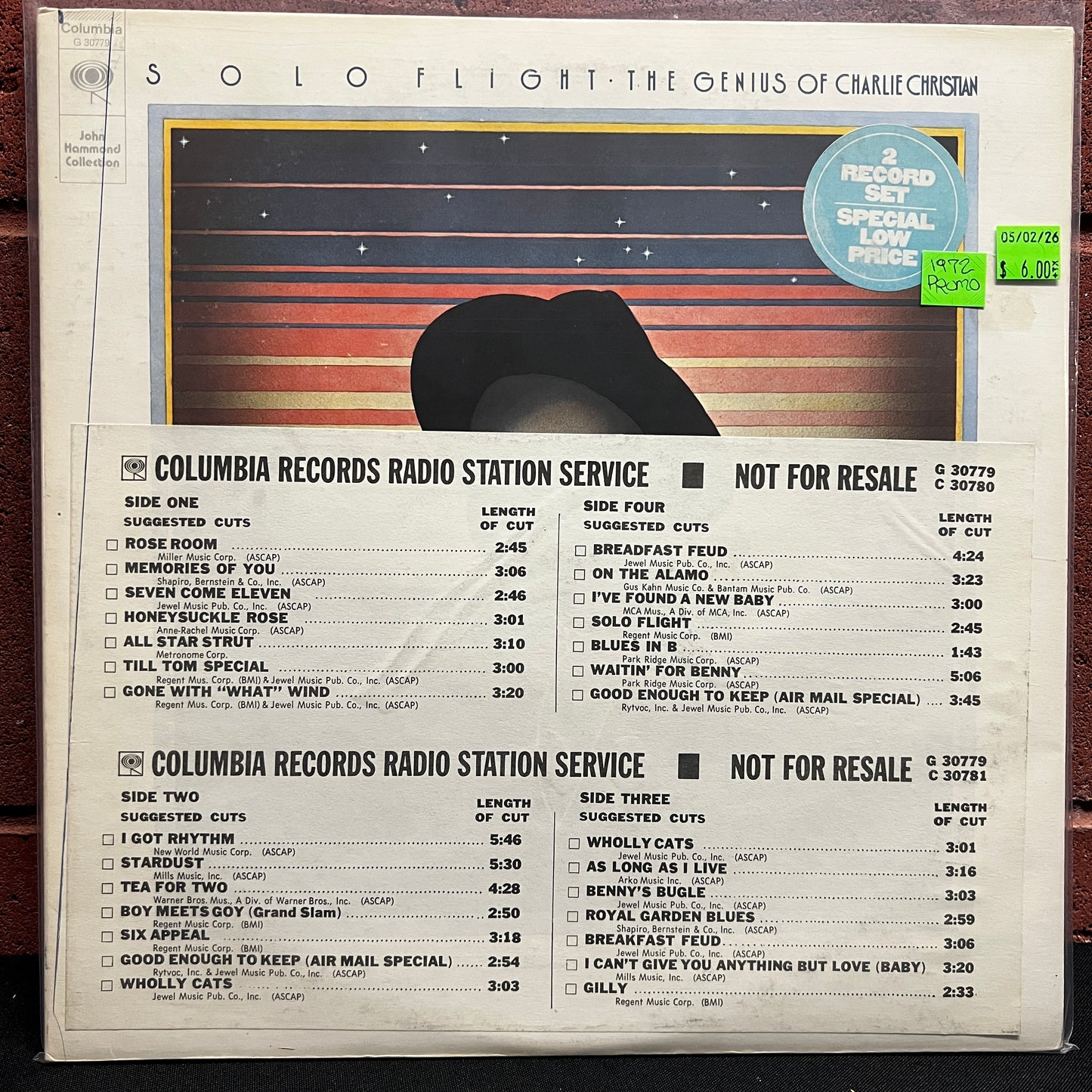 Used Vinyl: Charlie Christian "Solo Flight: The Genius Of Charlie Christian" 2xLP (1972 Promo Press)