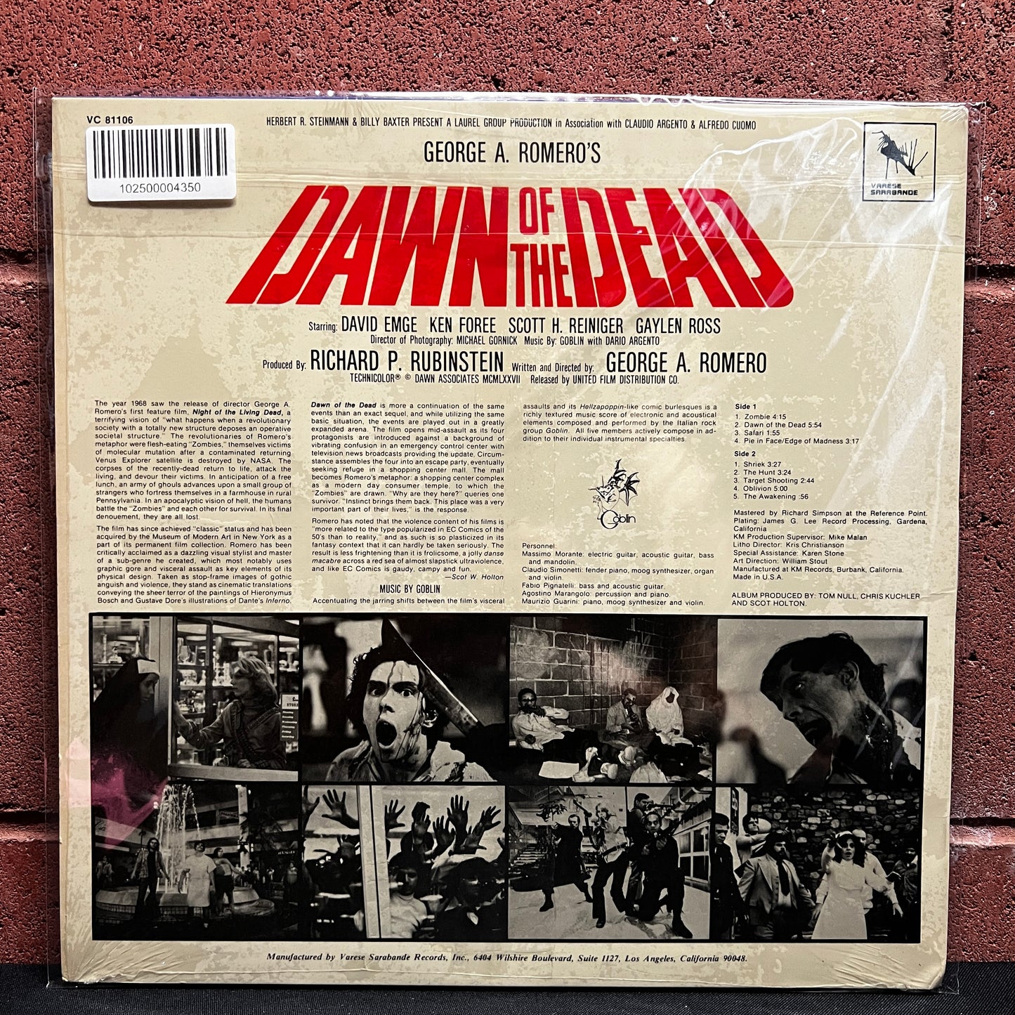 Used Vinyl: Goblin "Dawn of the Dead" LP (Fangoria mail order edition in shrink)