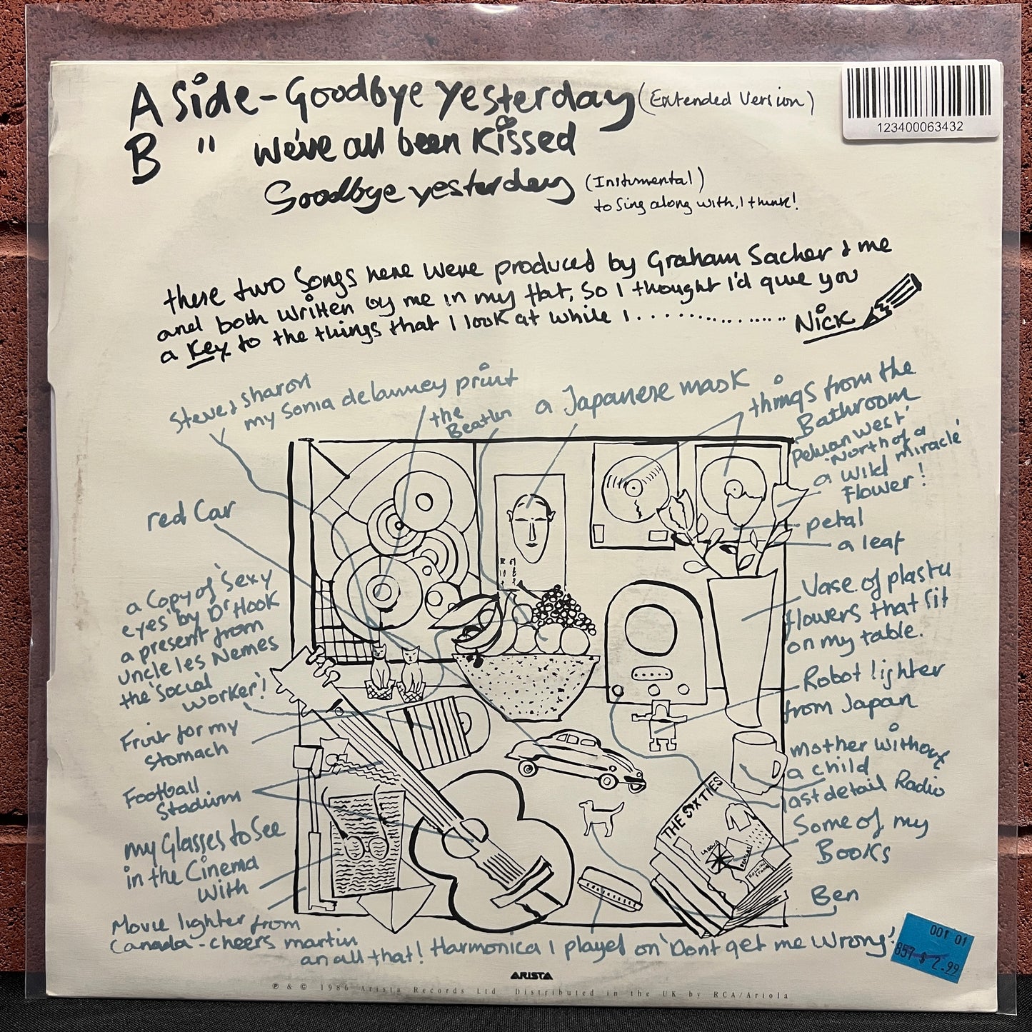 Used Vinyl: Nick Heyward "Goodbye Yesterday (Extended Version)" 12" (1986 Press)