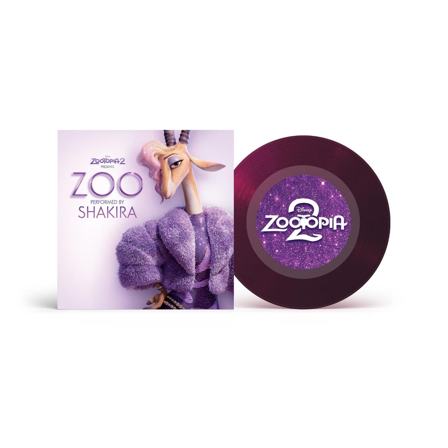 Shakira "Zoo (From Zootopia 2)" 7" (Clear Vinyl, Purple Glitter)
