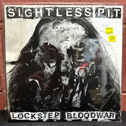 Used Vinyl:  Sightless Pit ”Lockstep Bloodwar” LP (Clear with blue swirl