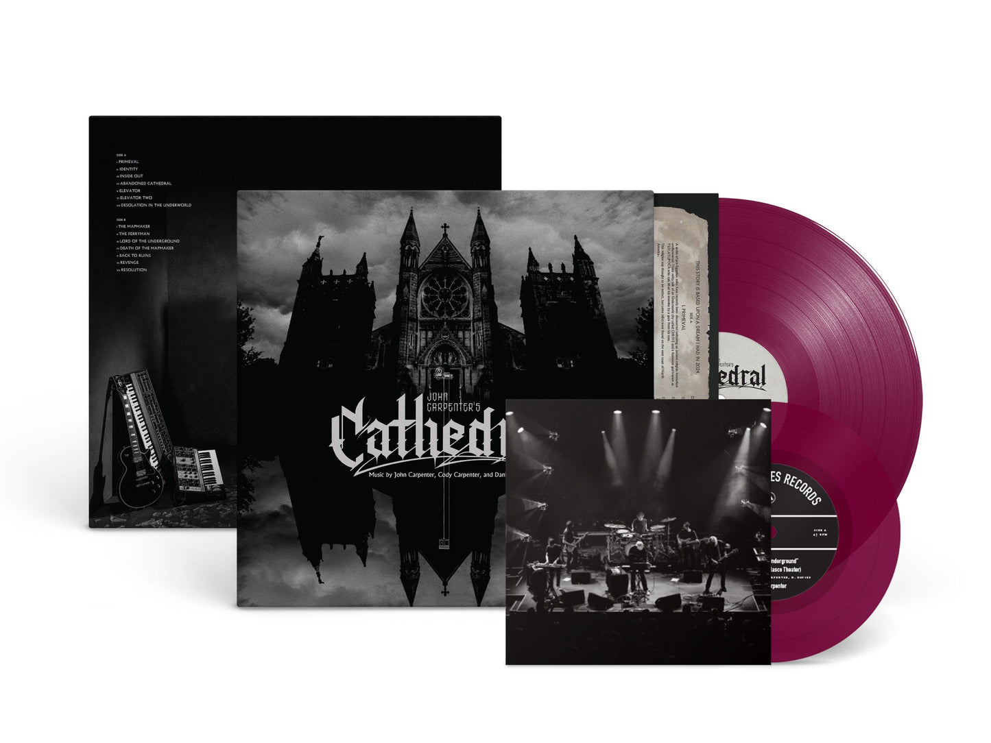 PRE-ORDER: John Carpenter, Cody Carpenter, & Daniel Davies "Cathedral" LP + 7" (Indie Exclusive Amethyst Vinyl)