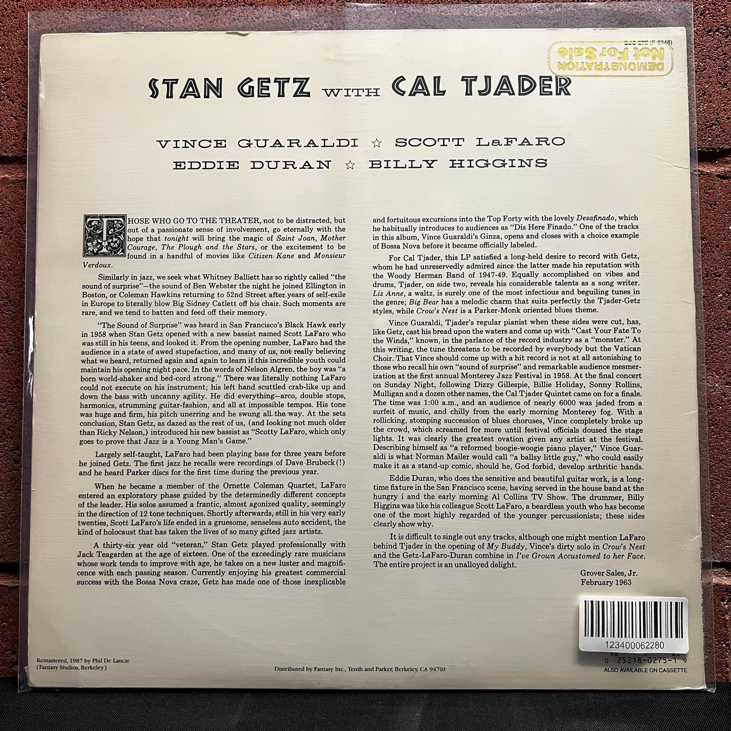 Used Vinyl: Stan Getz with Cal Tjader "Stan Getz With Cal Tjader" LP (1980's reissue, Red vinyl)