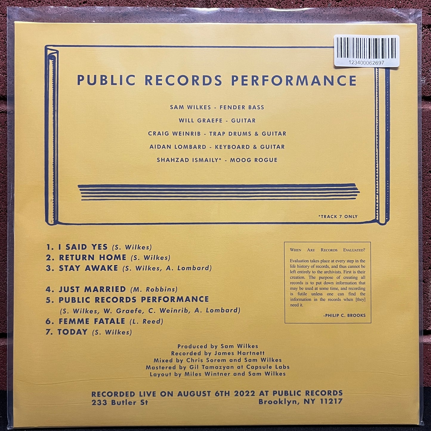 Used Vinyl: Sam Wilkes "Public Records Performance" LP