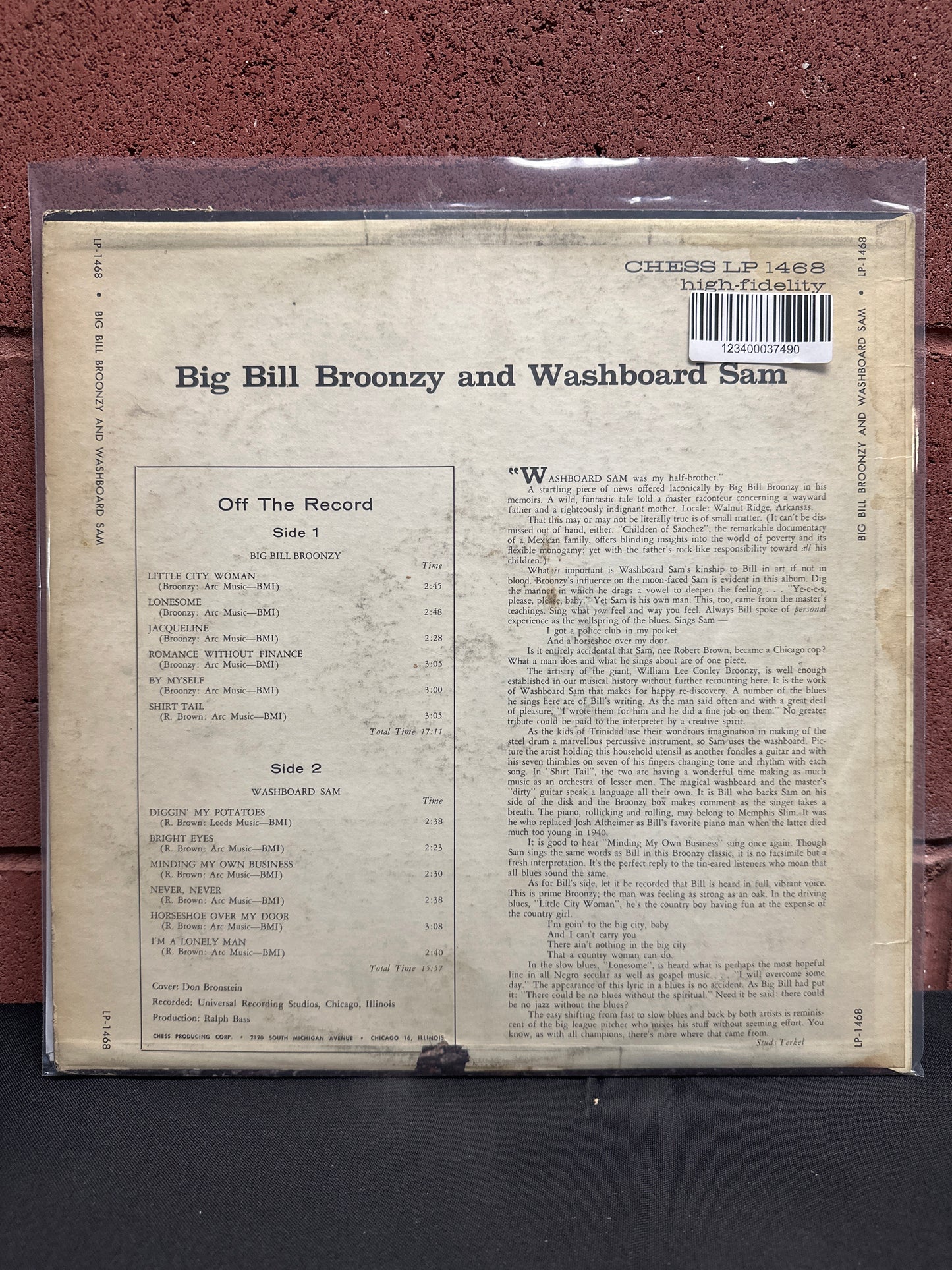 Used Vinyl:  Big Bill Broonzy and Washboard Sam ”Big Bill Broonzy And Washboard Sam” LP