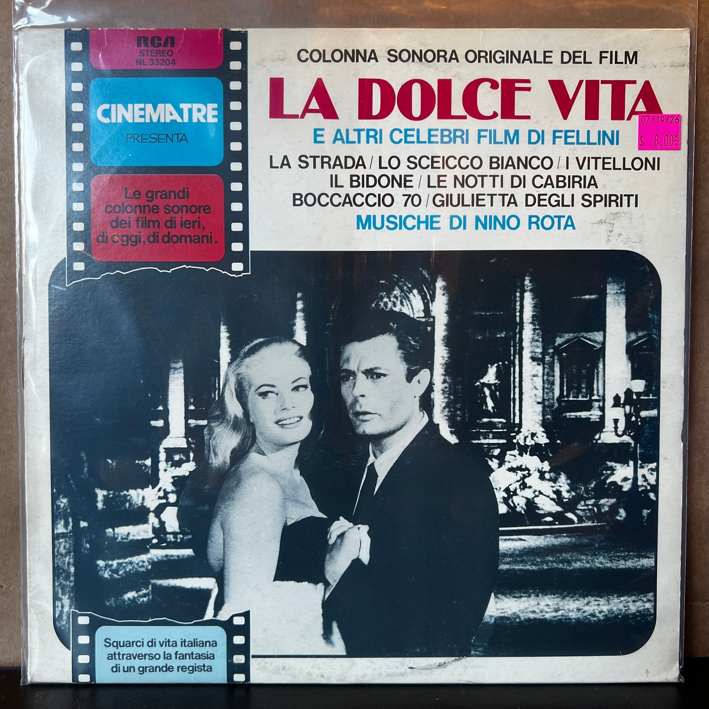 Used Vinyl: Nino Rota ‎"La Dolce Vita (Original Soundtrack)" LP (1978 Press)