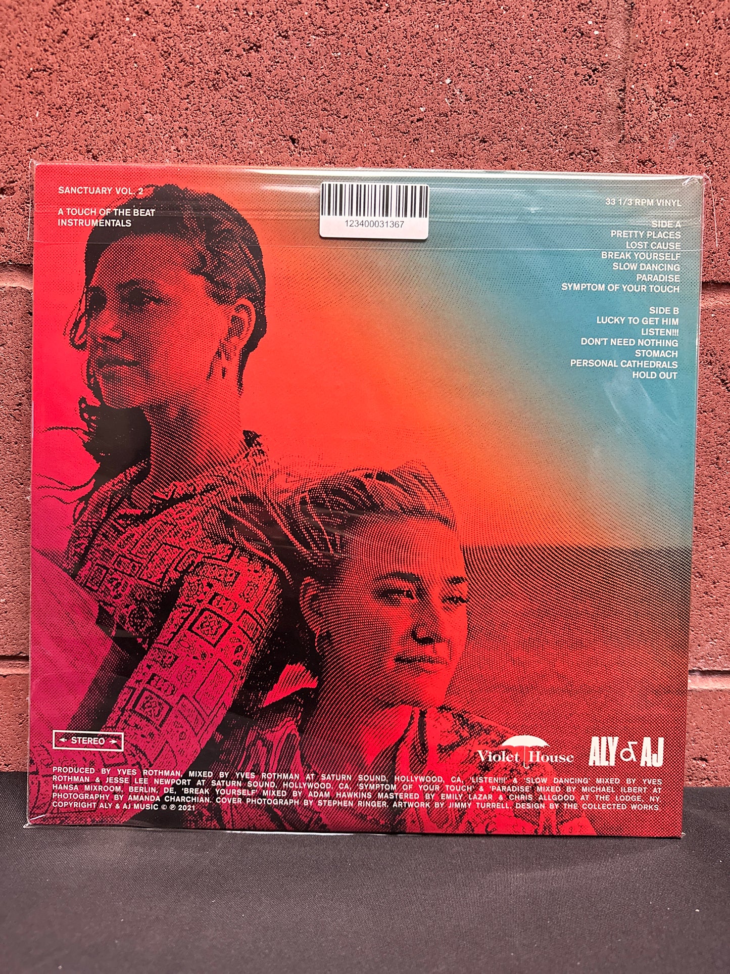 Used Vinyl:  Aly & AJ ”Sanctuary Vol. 2 - A Touch Of The Beat (Instrumentals)” LP (Milky clear vinyl, autographed)