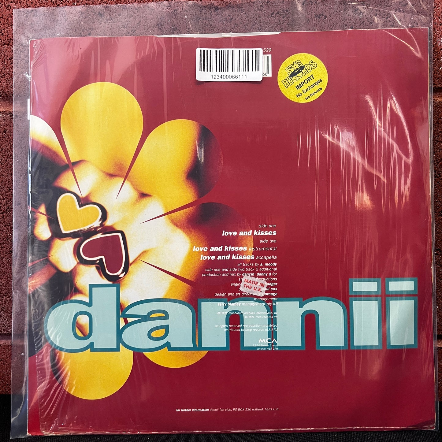 Used Vinyl: Dannii Minogue "Love And Kisses" 12" (1991 UK Press- Sealed)