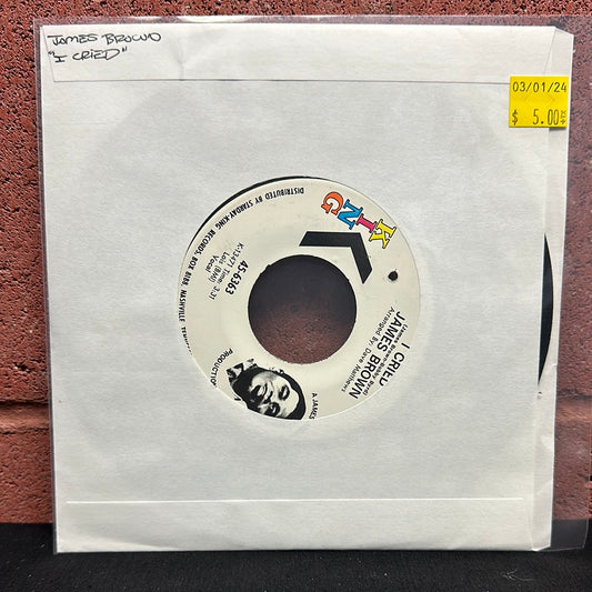 Used Vinyl:  James Brown ”I Cried / World Pt. 2” 7" (Promo)