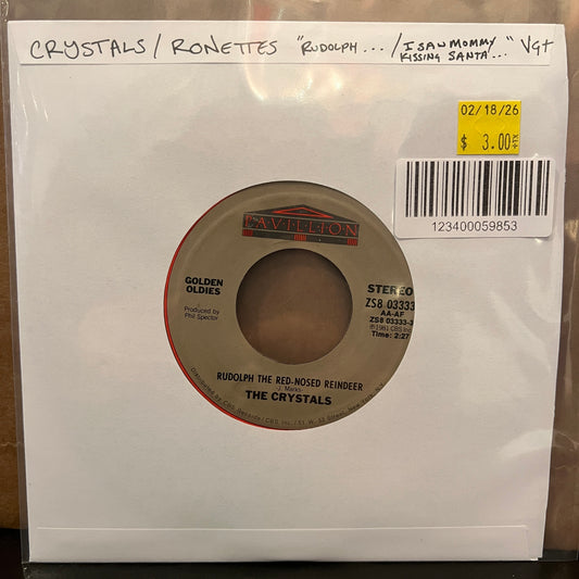Used Vinyl: Crystals / Ronettes "Rudolph the Red-Nosed Reindeer / I Saw Mommy Kissing Santa Claus" 7"