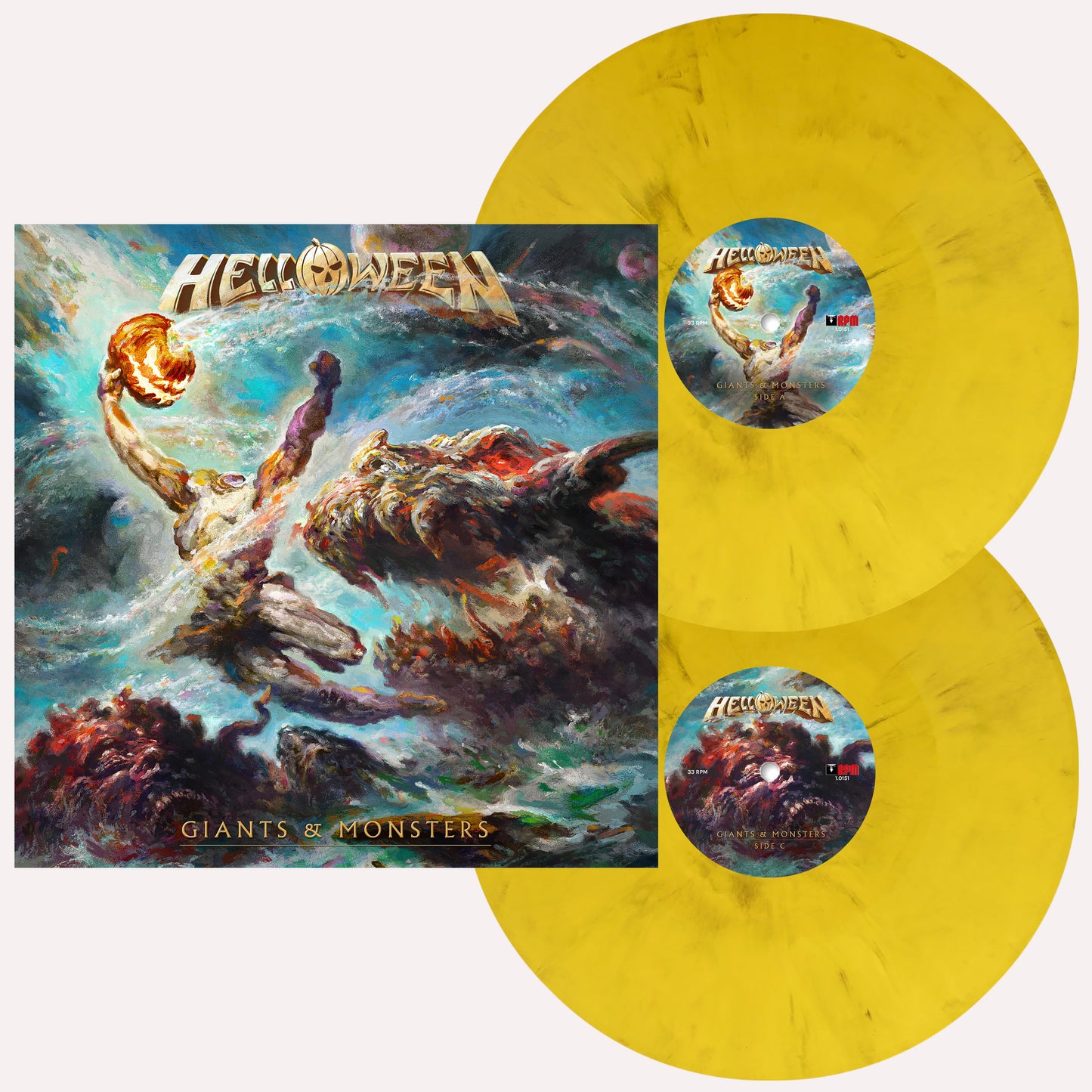 Helloween "Giants & Monsters" 2xLP (Indie Exclusive Sunlight Yellow Marble Vinyl)