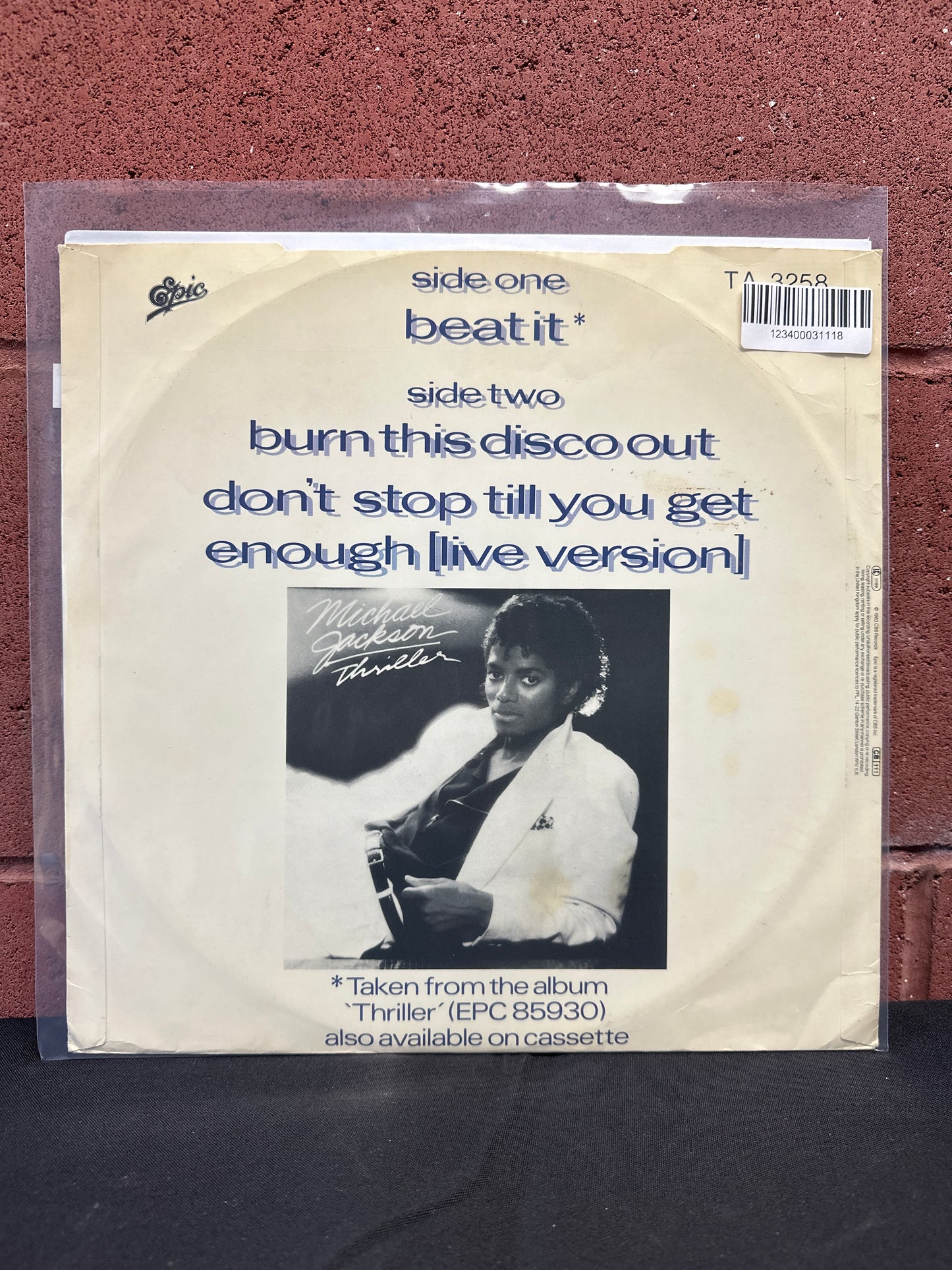 Used Vinyl:  Michael Jackson ”Beat It” 12"