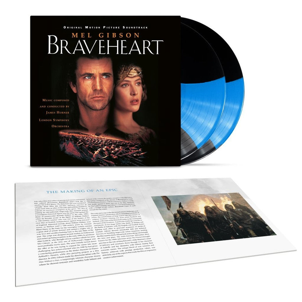 PRE-ORDER: James Horner/London Symphony Orchestra "Braveheart (OST)" 2xLP (Blue/Black Stripe Vinyl)