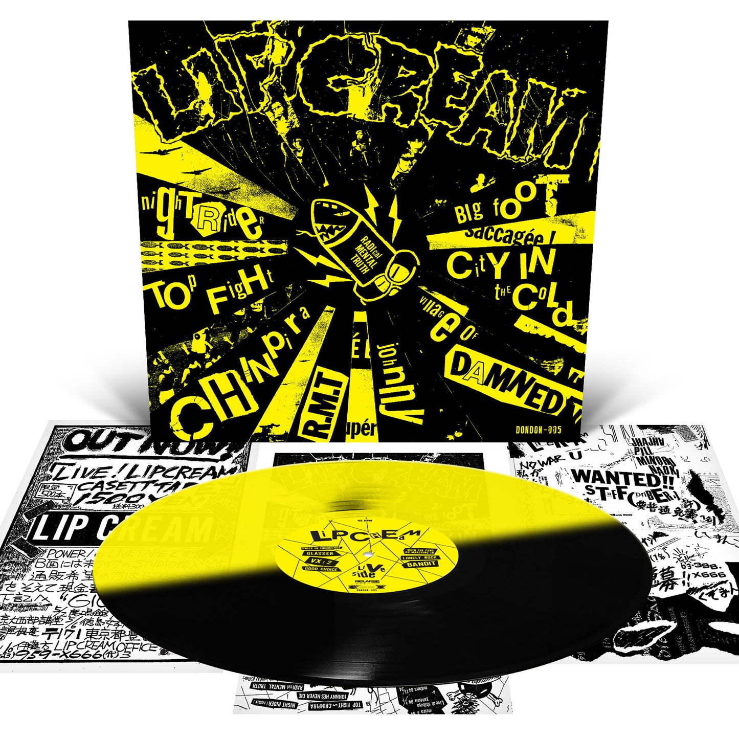 LIP CREAM "Big Foot Cassette" LP (Indie Exclusive Half Black/Half Yellow Vinyl)
