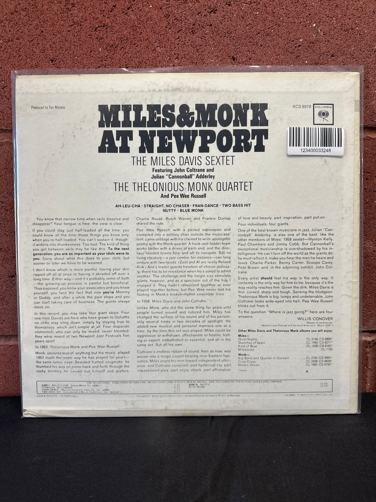 Used Vinyl:  The Miles Davis Sextet & The Thelonious Monk Quartet ”Miles & Monk At Newport” LP