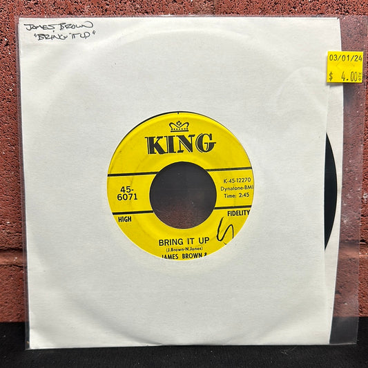 Used Vinyl:  James Brown & The Famous Flames ”Bring It Up / Nobody Knows” 7"