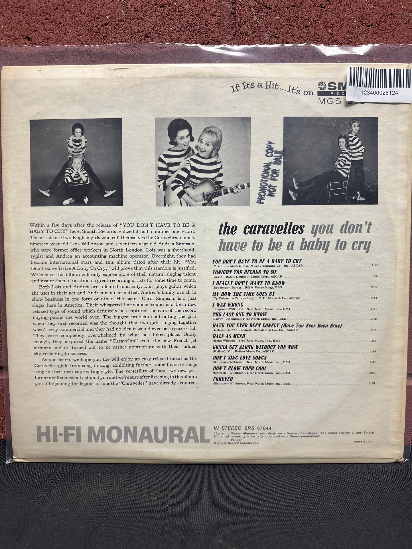 Used Vinyl:  The Caravelles ”You Don't Have To Be A Baby To Cry” LP (Promo)