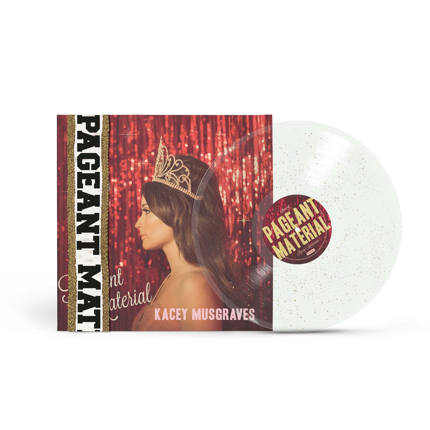 DAMAGED: Kacey Musgraves "Pageant Material (10 Year Anniversary)" LP(Clear Gold Glitter Vinyl)