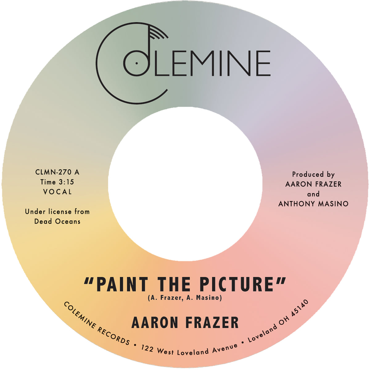 PRE-ORDER: Aaron Frazer "Paint The Picture / Back Into The World" 7" (Opaque Bubblegum Color Vinyl)
