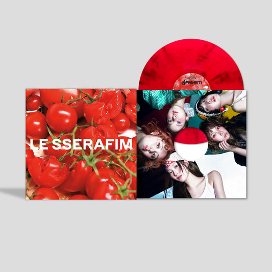 LE SSERAFIM "1st Single Album "SPAGHETTI"" 12" (US Exclusive Tomato Red Vinyl, Exclusive Stickers)