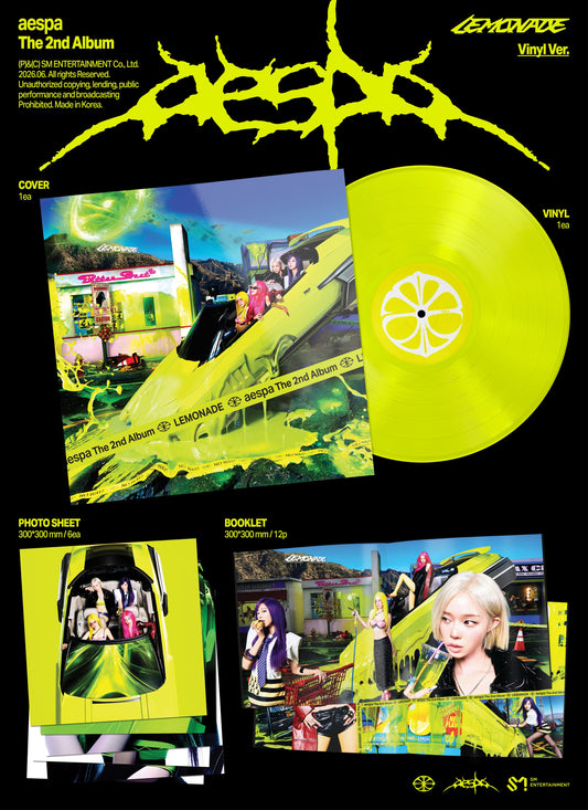 aespa "The 2nd Album ‘LEMONADE’" LP (Neon Yellow Vinyl)