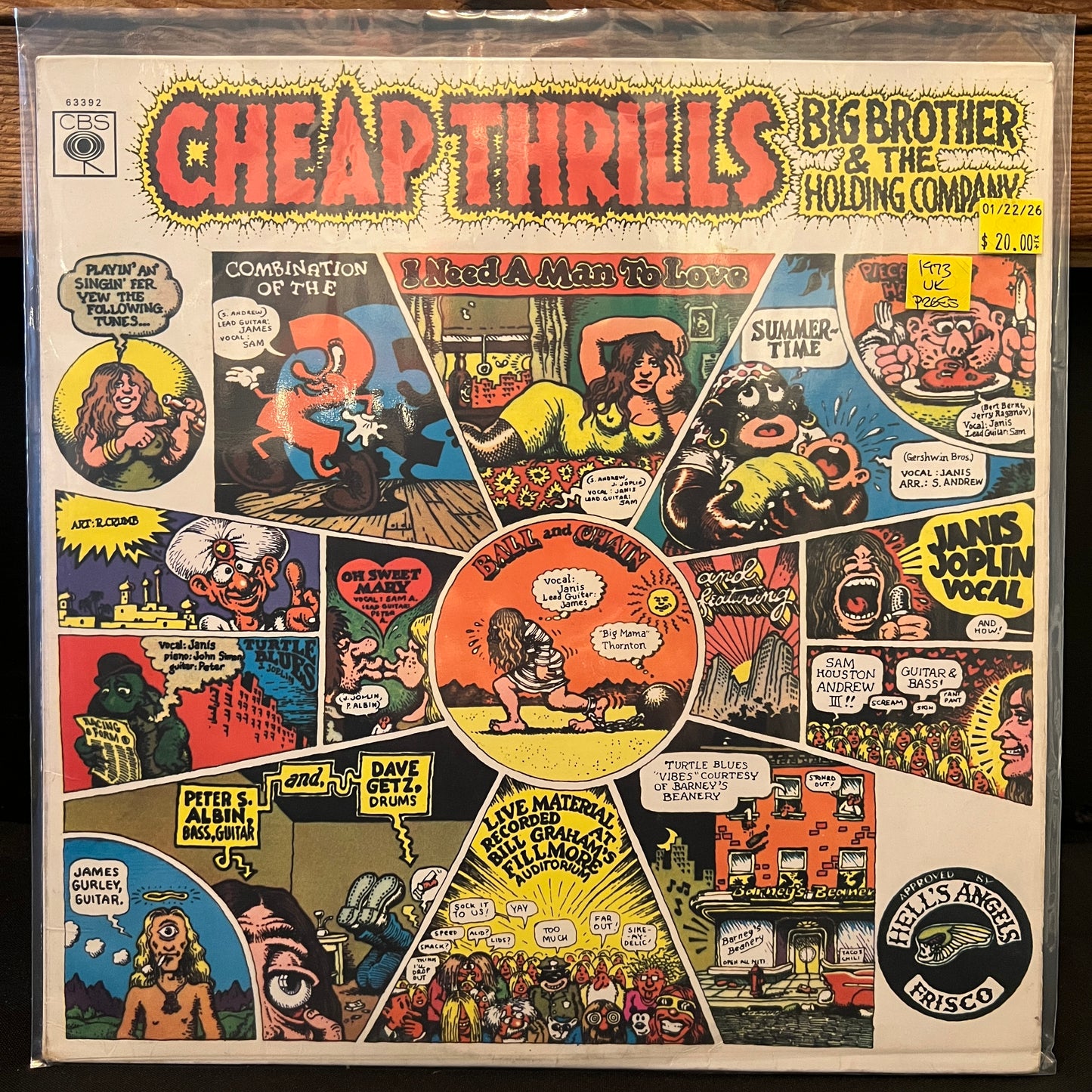 Used Vinyl: Big Brother & The Holding Company "Cheap Thrills" LP (1973 UK Press)