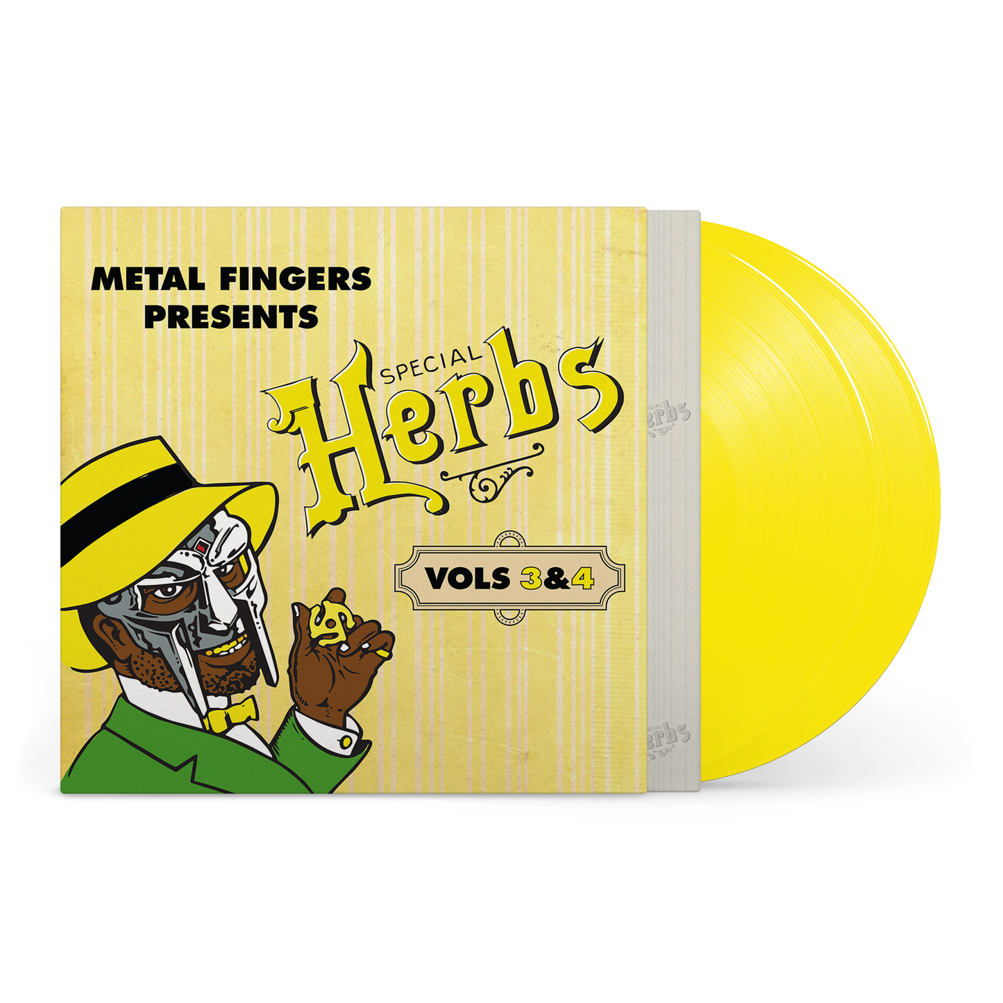 MF DOOM "Metal Fingers Presents: Special Herbs Vol. 3 & 4" 2xLP (Lemon Yellow Vinyl)