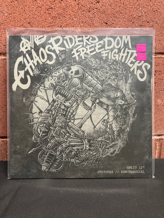 Used Vinyl: Crutches / Kontrasosial "Chaos Riders, Freedom Fighters" LP (Purple with Green Splatter Vinyl)
