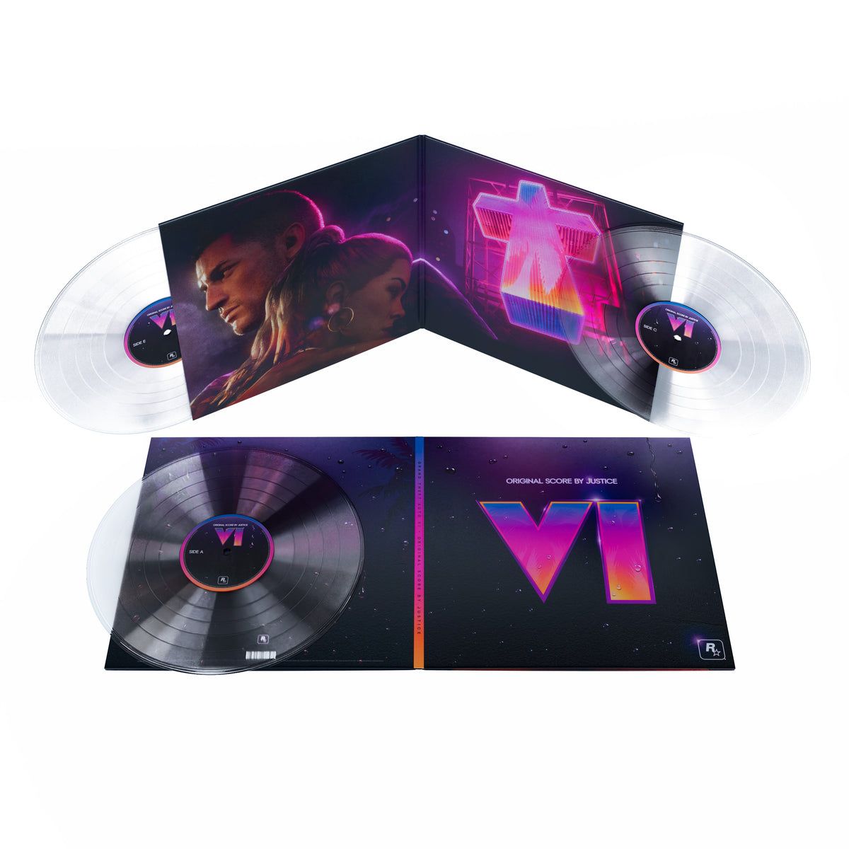 PRE-ORDER: Justice “Grand Theft Auto VI : Original Score” 3xLP (Indie Exclusive Triple Crystal Clear Vinyl)