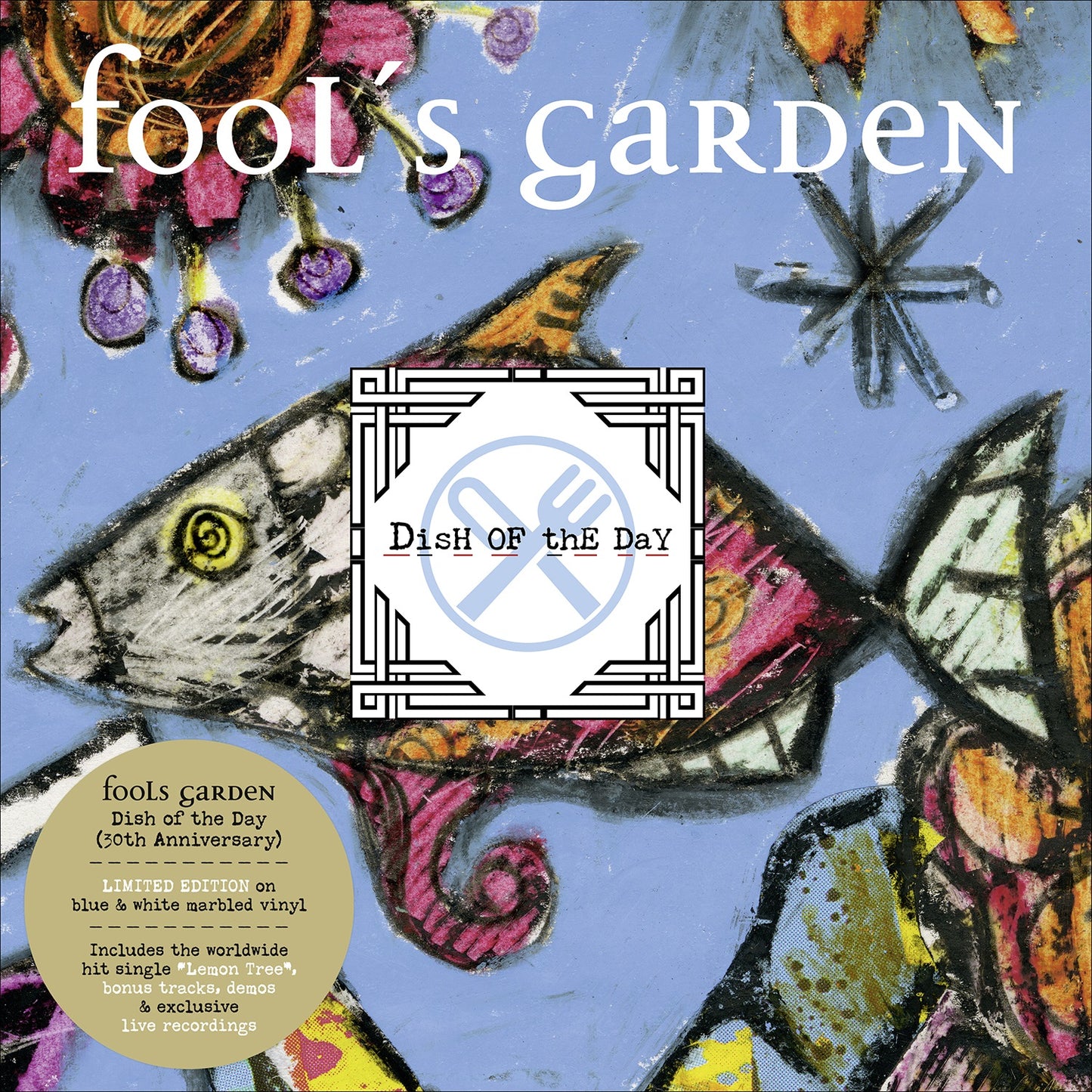 PRE-ORDER: Fools Garden "Dish of the Day (30th Anniversary)" 2xLP (Blue Marble Vinyl Deluxe Edition)