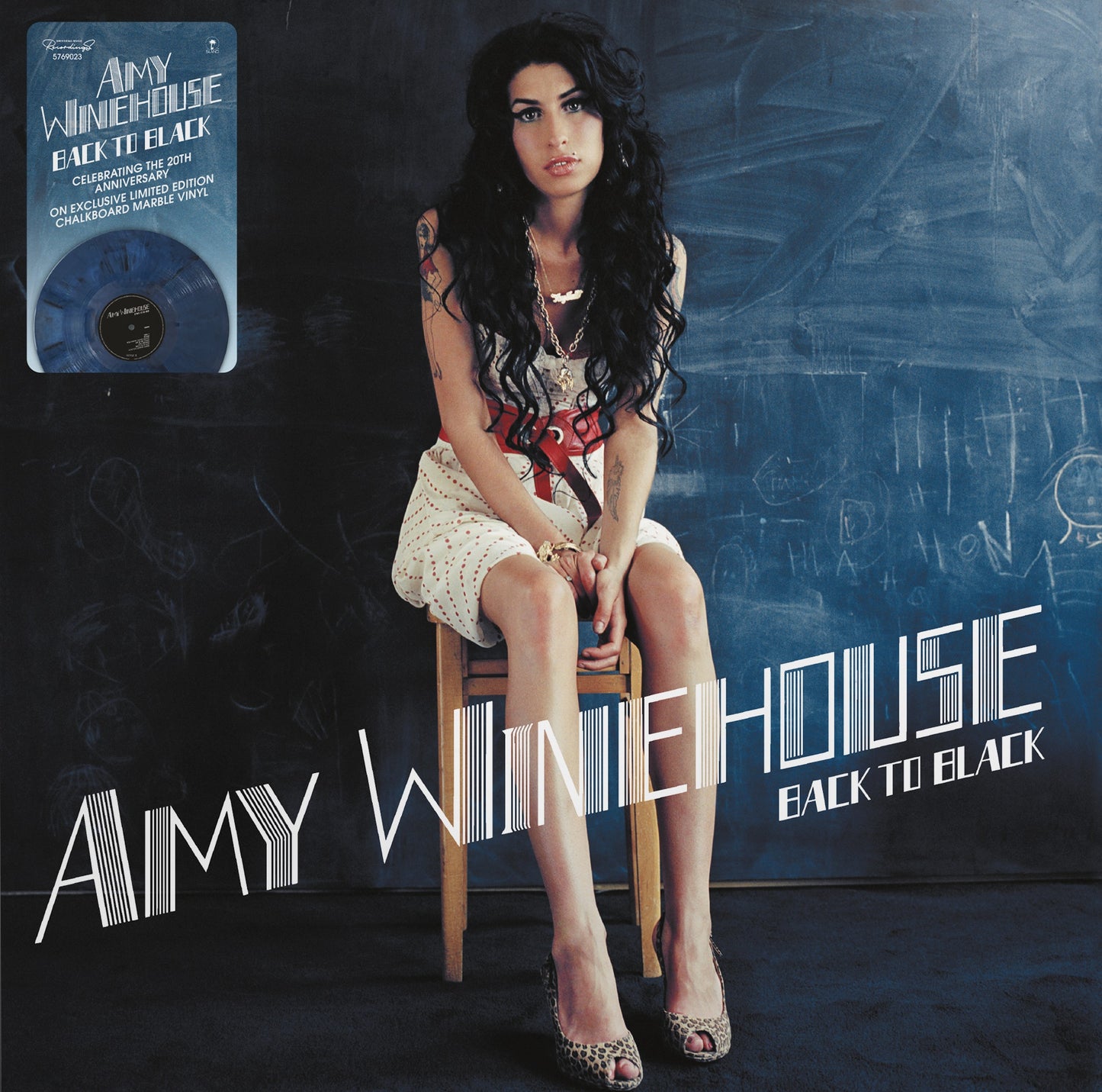 EMBARGO 8/25 PRE-ORDER: Amy Winehouse "Back To Black (20th Anniversary)" LP (Indie Exclusive Chalkboard Marble Color Vinyl)