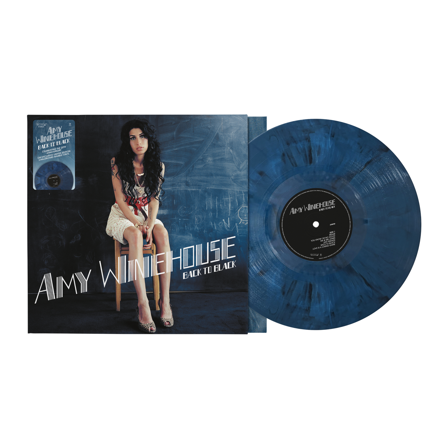 EMBARGO 8/25 PRE-ORDER: Amy Winehouse "Back To Black (20th Anniversary)" LP (Indie Exclusive Chalkboard Marble Color Vinyl)