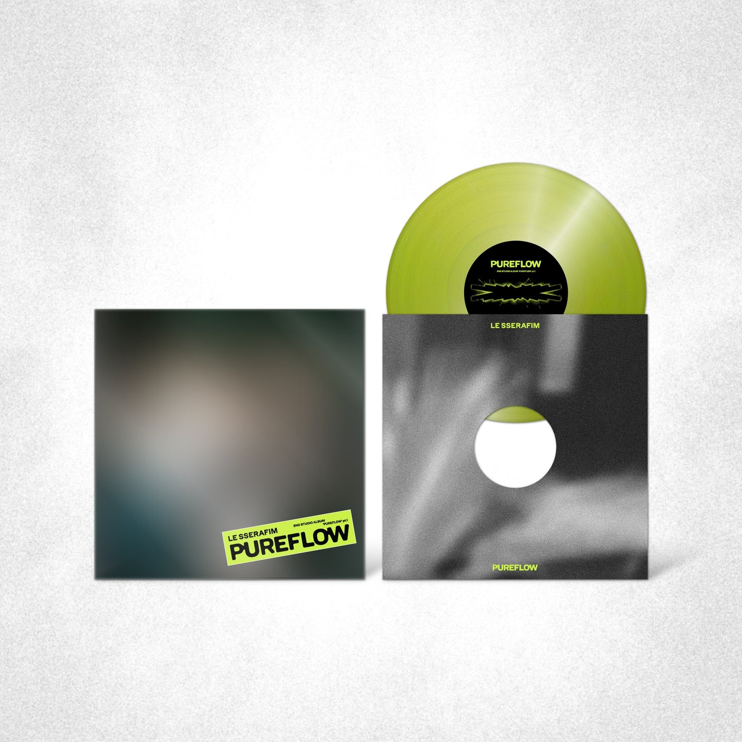 PRE-ORDER: LE SSERAFIM "2nd Studio Album ‘PUREFLOW’ pt.1 Vinyl" LP (Electric Yellow Glitter Vinyl)