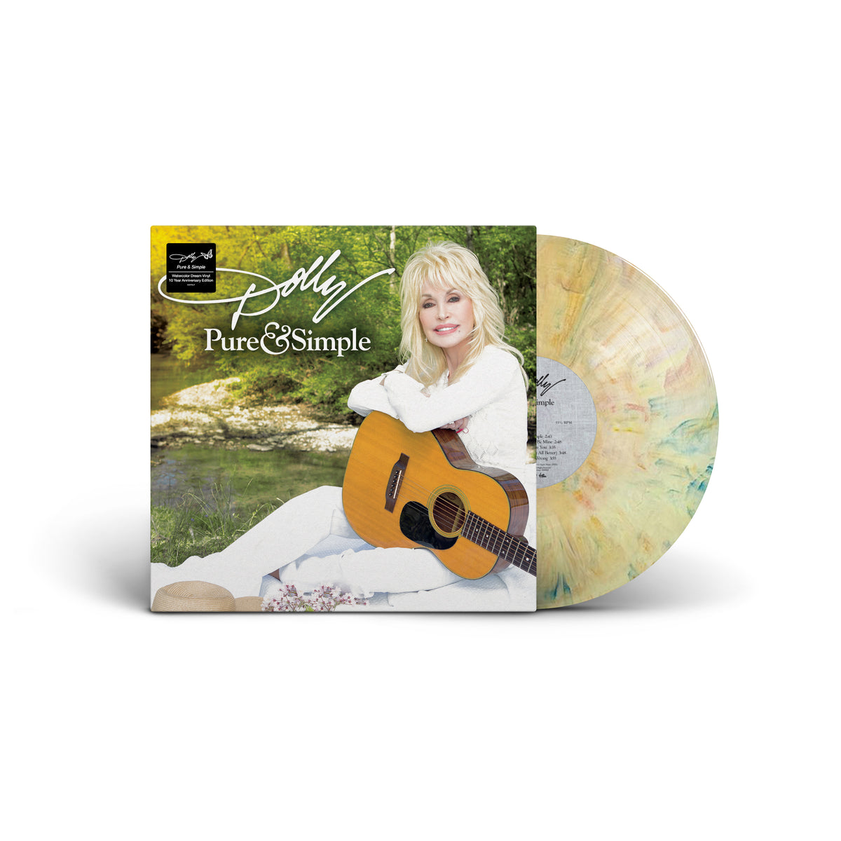 PRE-ORDER: Dolly Parton "Pure & Simple (10 Year Anniversary Edition)" LP ("Watercolor Dream" Color Vinyl)