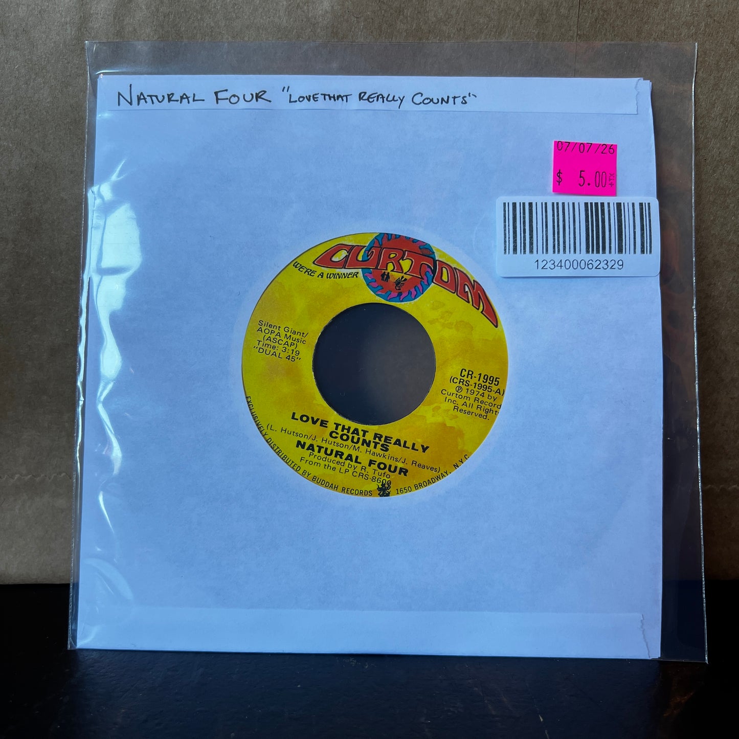 Used Vinyl: Natural Four "Love That Really Counts / Love's Society" 7"