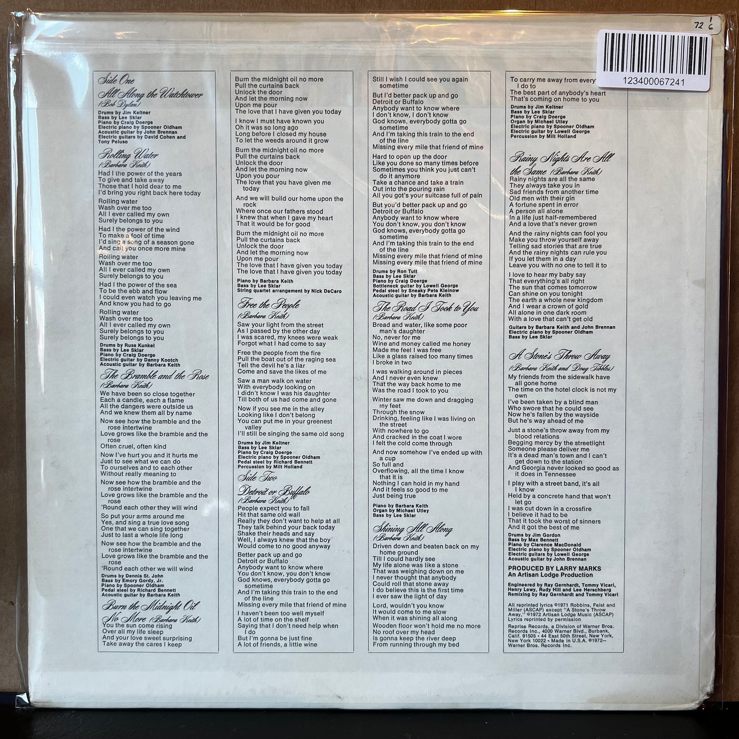 Used Vinyl: Barbara Keith "S/T" LP (1973 Promo Press)