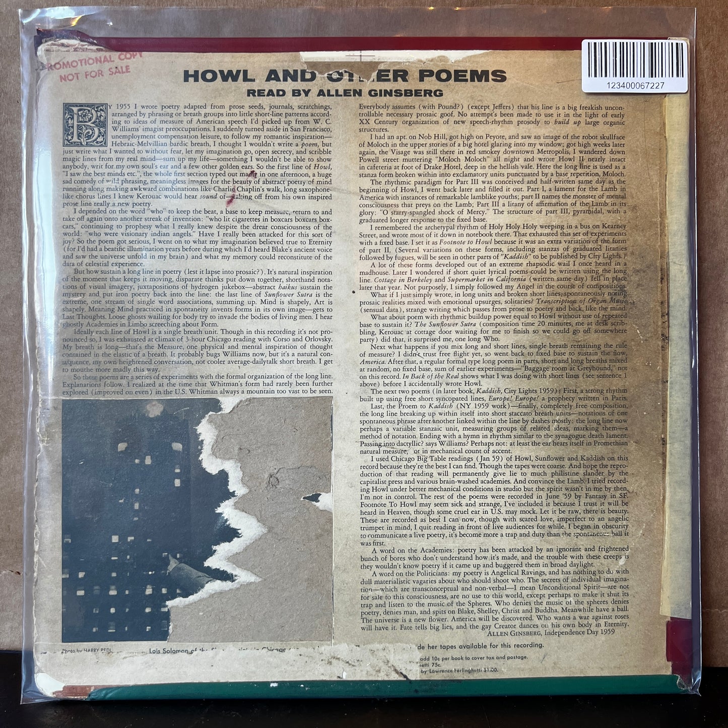 Used Vinyl: Allen Ginsberg "Howl And Other Poems" LP (1959 Press)