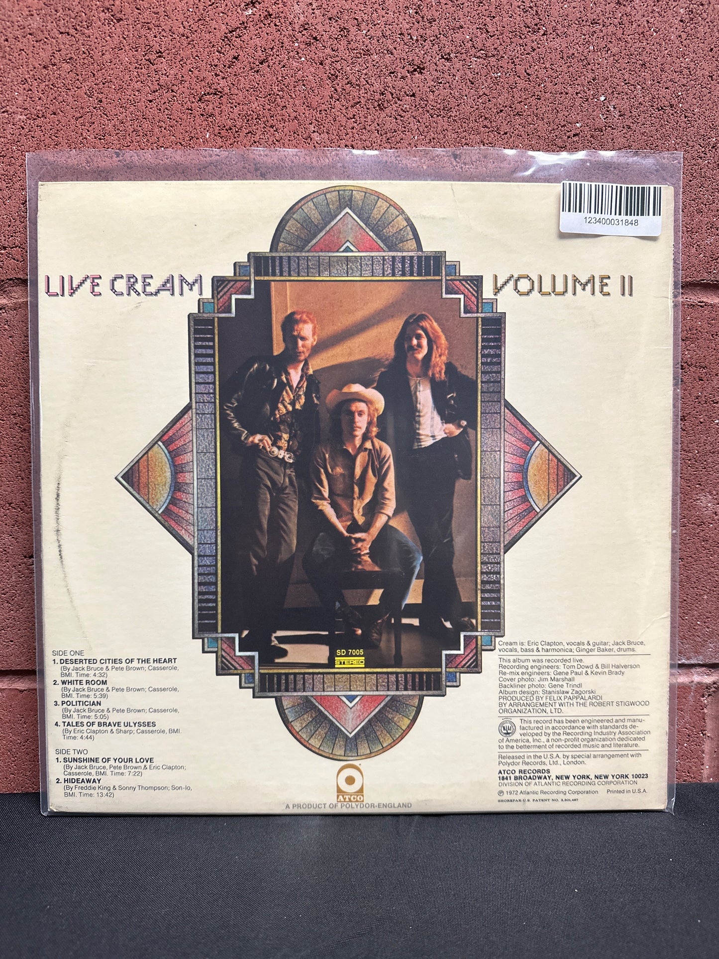 Used Vinyl:  Cream ”Live Cream Volume II” LP