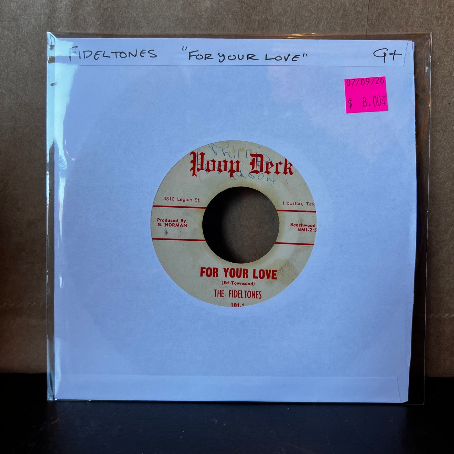 Used Vinyl: Fideltones "For Your Love" 7"