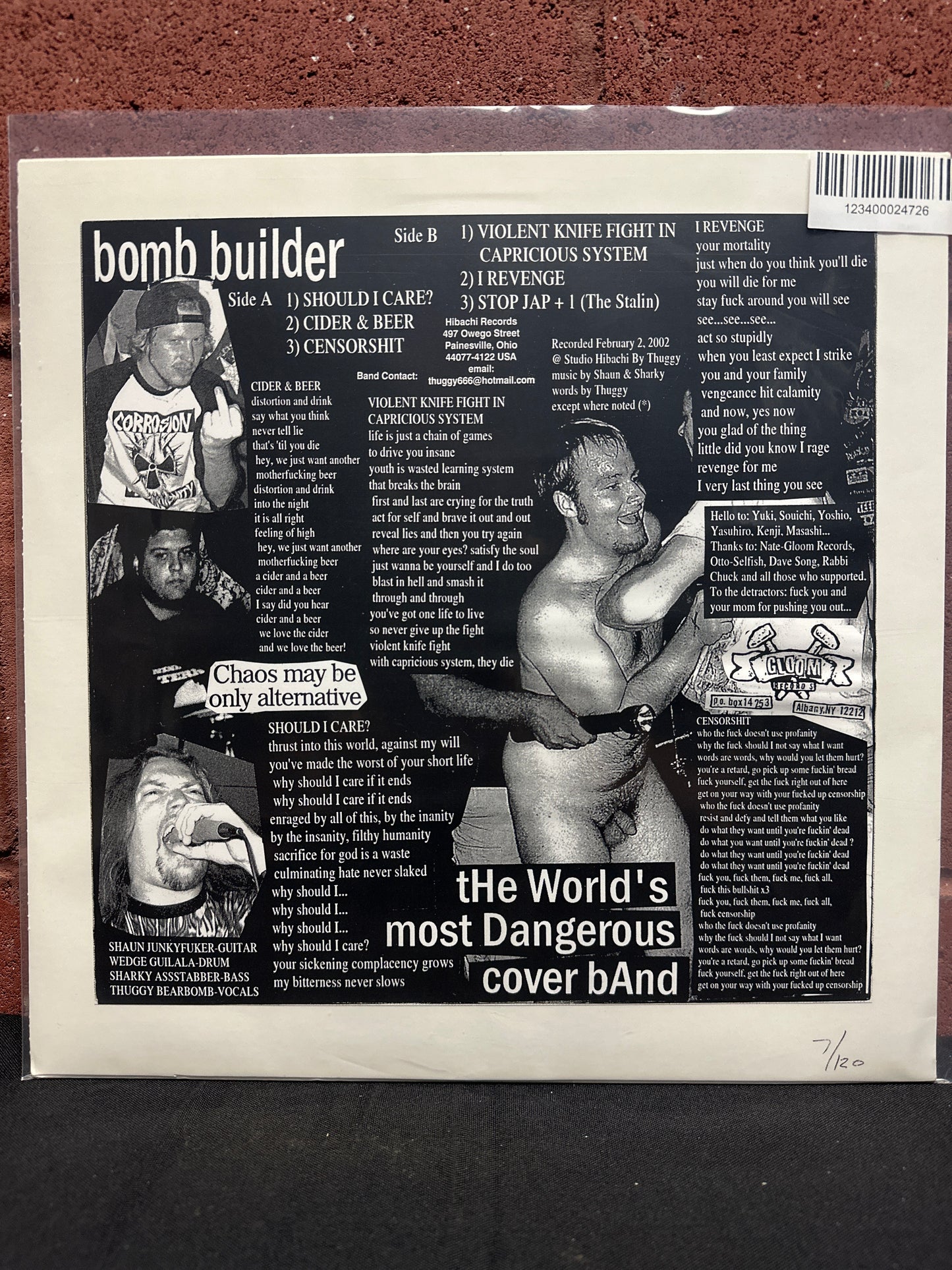 Used Vinyl:  Bomb Builder ”"Deadful Melody"” 12"