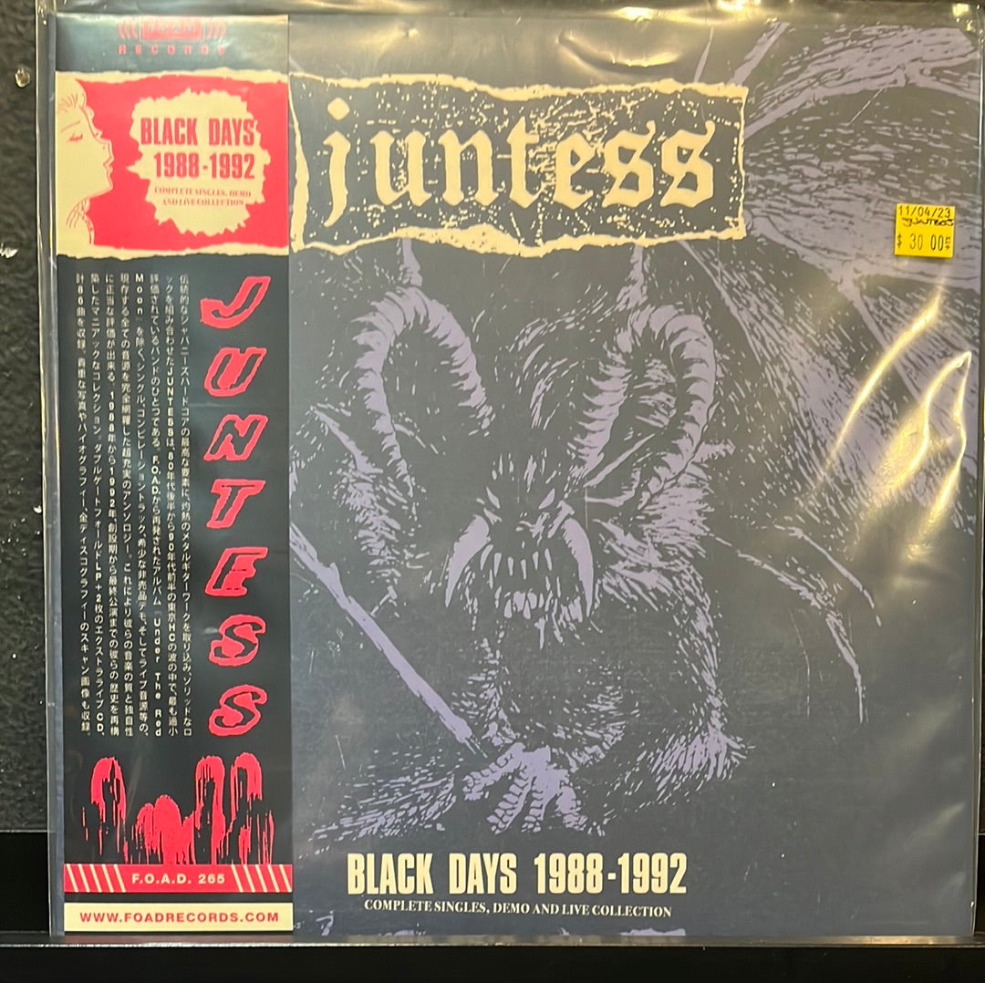 USED VINYL:  Juntess ‎"Black Days 1988-1992: Complete Singles, Demo And Live Collection" 2xLP+CD