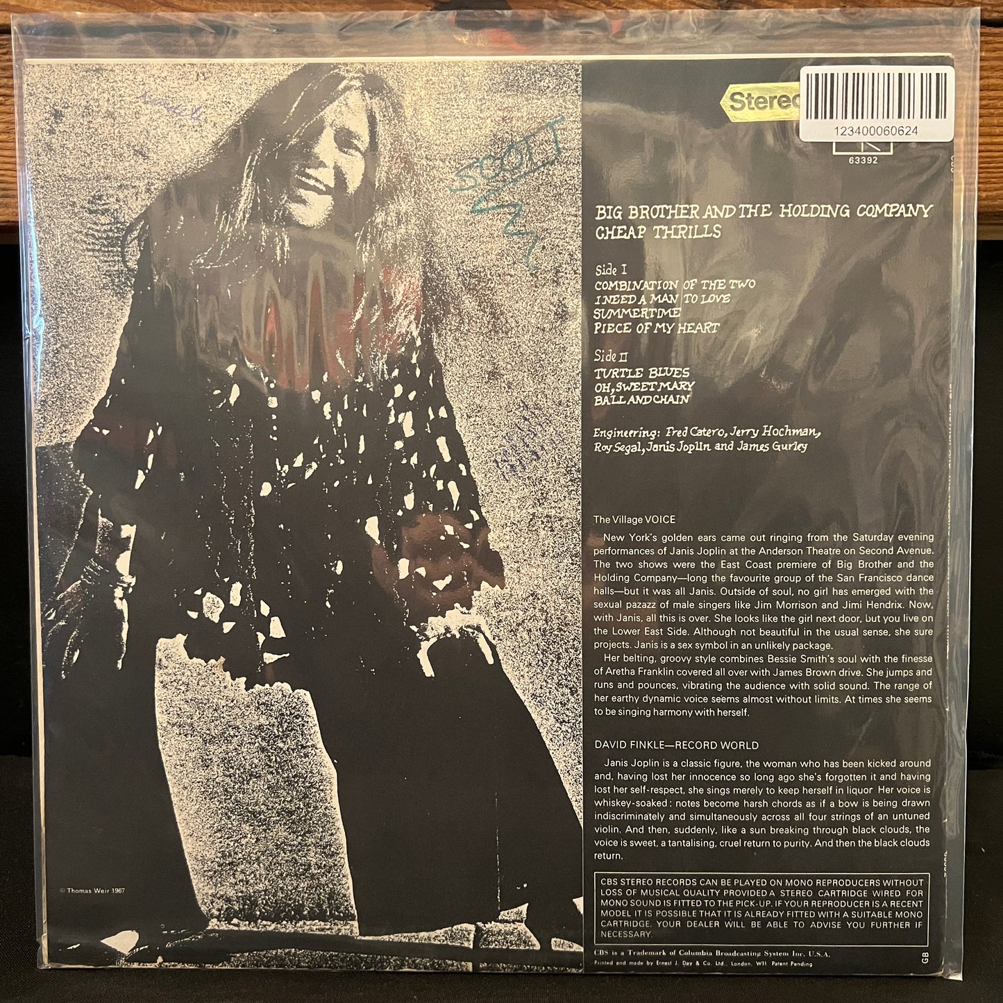 Used Vinyl: Big Brother & The Holding Company "Cheap Thrills" LP (1973 UK Press)