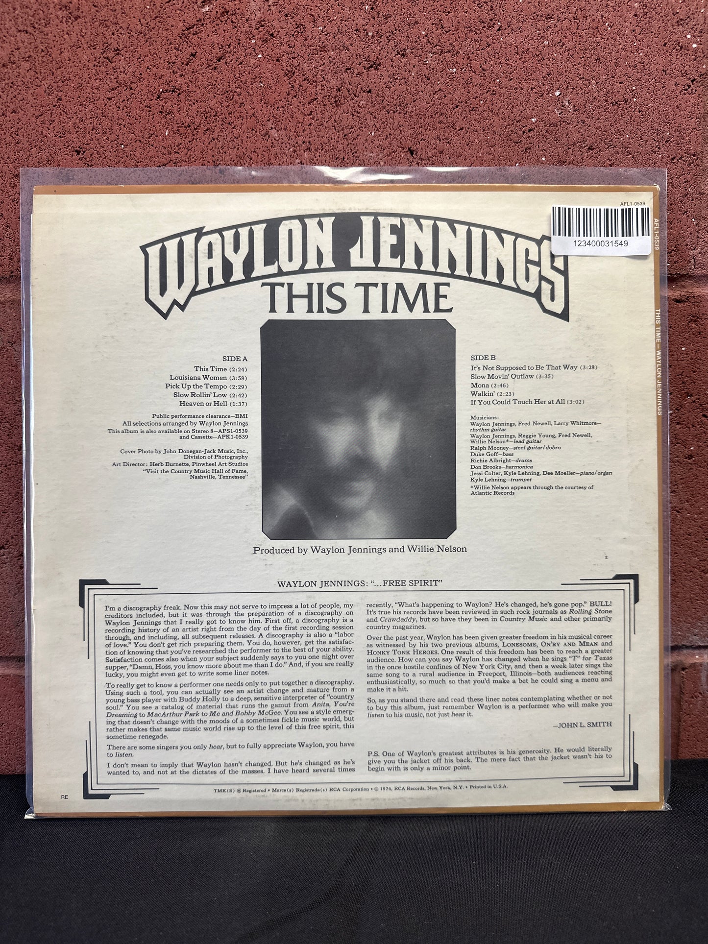 Used Vinyl:  Waylon Jennings ”This Time” LP